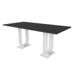 Обеденный стол ARFEO Duo черный/белый, 180 х 90 см