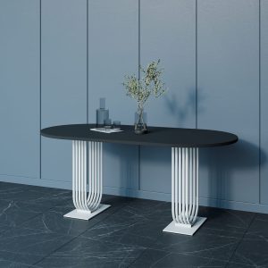 Обеденный стол ARFEO Duo 180 х 90 см, черный/белый