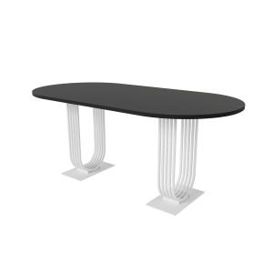 Обеденный стол ARFEO Duo 180 х 90 см, черный/белый