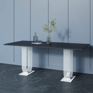 Обеденный стол ARFEO Duo черный/белый, 200 х 90 см