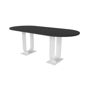 Обеденный стол ARFEO Duo 200 х 90 см, чёрный/белый