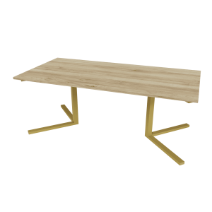 Рабочий стол PINGUM Duo орех/золотой, 200 х 100 см