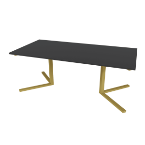 Рабочий стол PINGUM Duo черный/золотой, 200 х 100 см