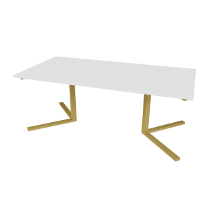 Рабочий стол PINGUM Duo белый/золотой, 200 х 100 см