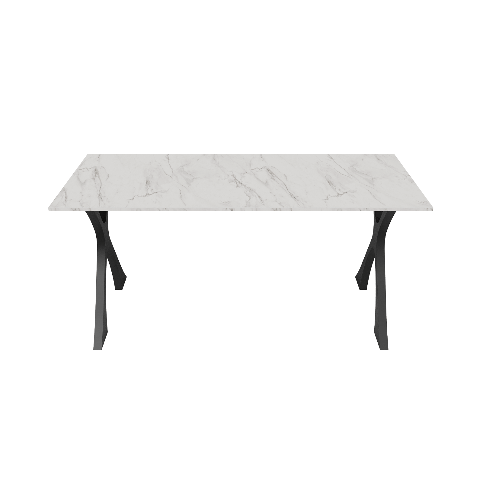 Обеденный стол TEYDOR 160 х 70 см, белый мрамор/черный