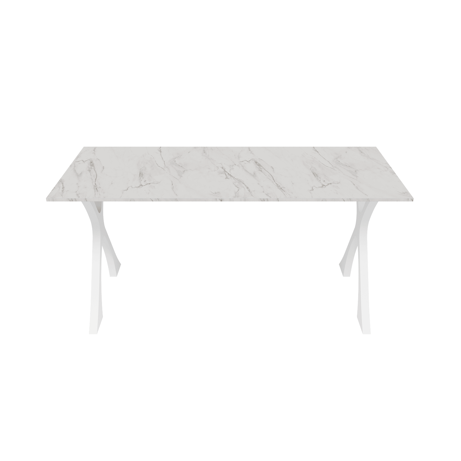 Обеденный стол TEYDOR 160 х 70 см, белый мрамор/белый