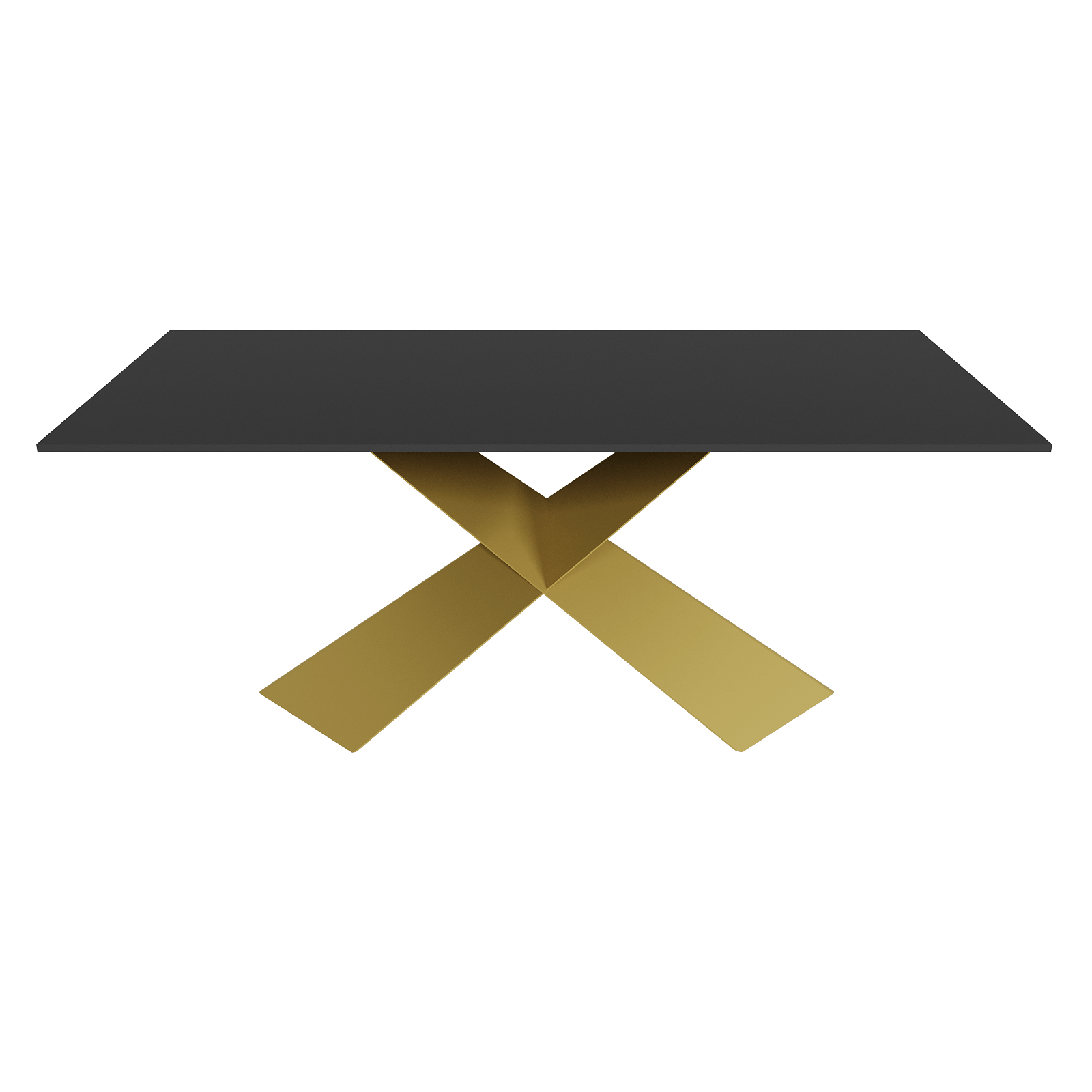 Обеденный стол LINBOW Wood 180 х 90 см, черный/золотой