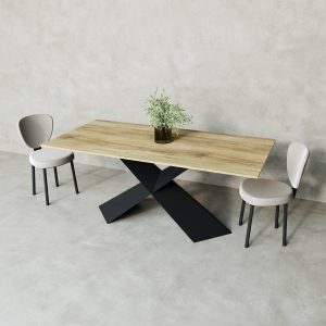 Обеденный стол LINBOW Wood 180 х 90 см, орех/черный