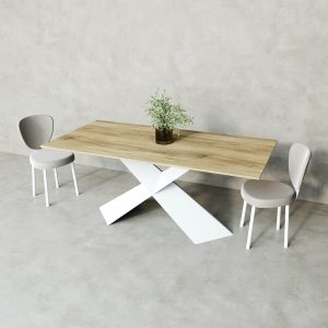 Обеденный стол LINBOW Wood 180 х 90 см, орех/белый