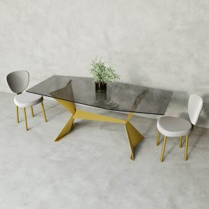 Обеденный стол TULIPSO 180 х 90 см, золотой