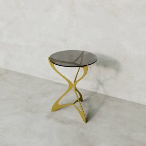 Журнальный стол SELMUS D40 см, черный/золотой