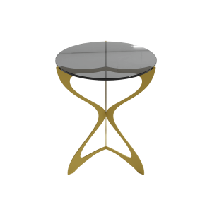 Журнальный стол SELMUS D40 см, черный/золотой