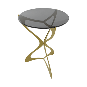 Журнальный стол SELMUS D40 см, черный/золотой