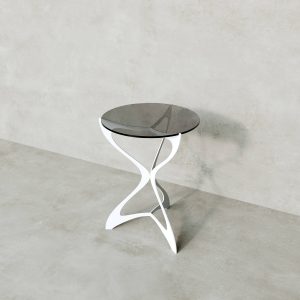 Журнальный стол SELMUS D40 см, черный/белый