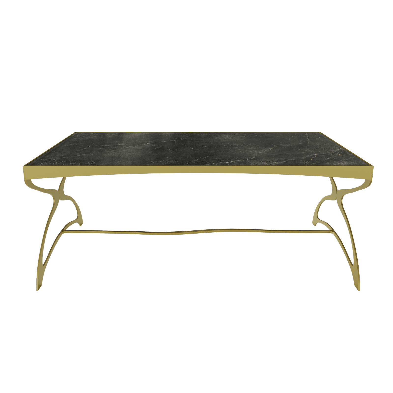 Журнальный стол ZINGEROSO Glass 102 х 62 см, темный мрамор/золотой