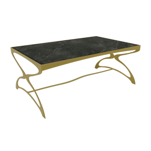 Журнальный стол ZINGEROSO Glass 102 х 62 см, темный мрамор/золотой
