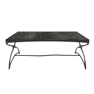 Журнальный стол ZINGEROSO Glass 102 х 62 см, темный мрамор/черный