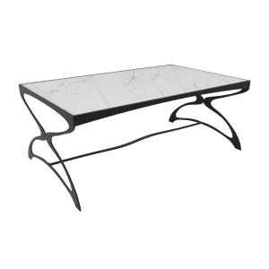 Журнальный стол ZINGEROSO Glass 102 х 62 см, белый мрамор/черный