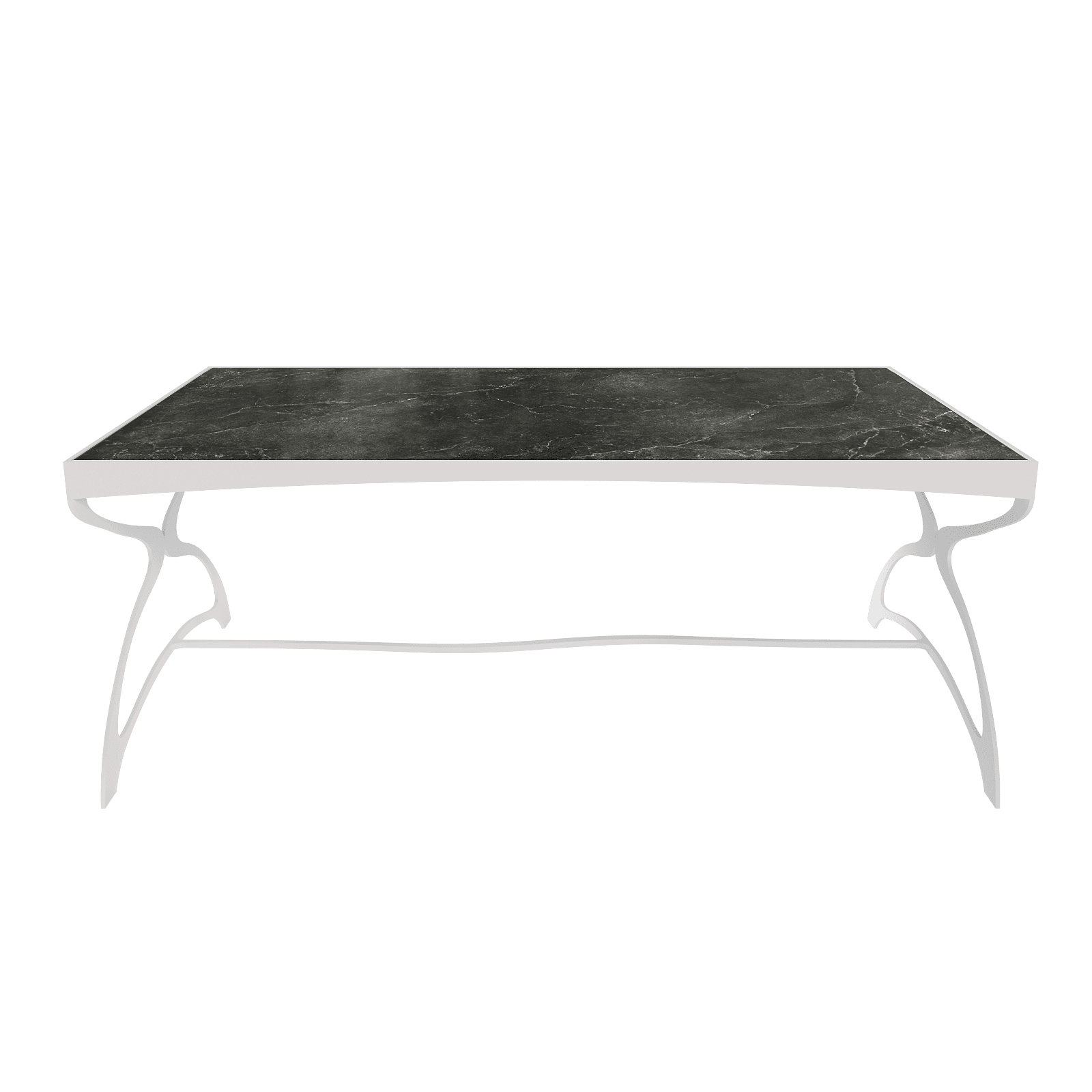 Журнальный стол ZINGEROSO Glass 102 х 62 см, темный мрамор/белый