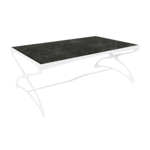 Журнальный стол ZINGEROSO Glass 102 х 62 см, темный мрамор/белый