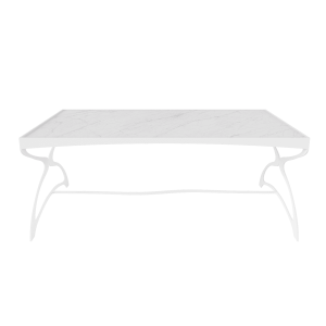 Журнальный стол ZINGEROSO Glass 102 х 62 см, белый мрамор/белый