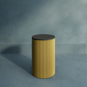 Журнальный столик TRUBIS Wood S D40 см, черный/золотой