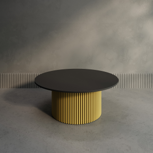 Журнальный столик TRUBIS Wood M D100 см, черный/золотой