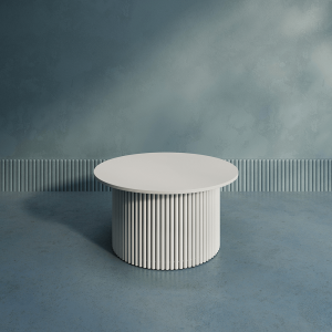 Журнальный столик TRUBIS Wood M D80 см, белый