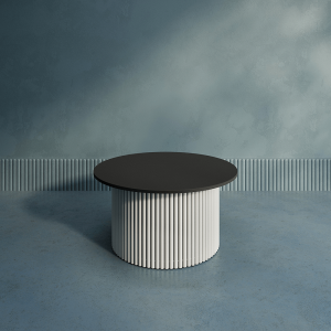 Журнальный столик TRUBIS Wood M D80 см, черный/белый