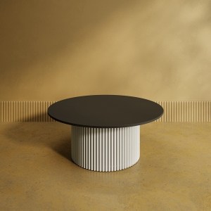 Журнальный столик TRUBIS Wood M D100 см, черный\белый