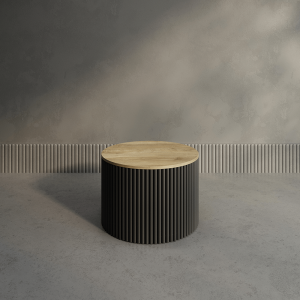 Журнальный столик TRUBIS Wood M D60 см, орех/черный