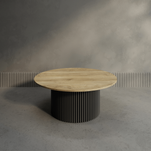 Журнальный столик TRUBIS Wood M D100 см, орех\черный