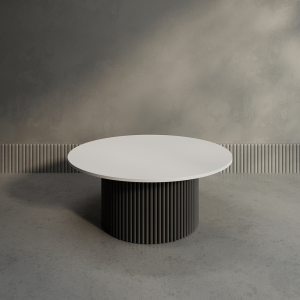 Журнальный столик TRUBIS Wood M D100 см, белый/черный