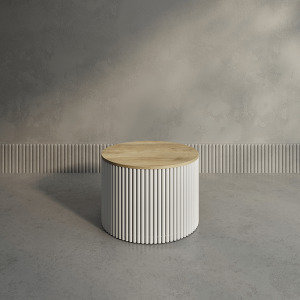 Журнальный столик TRUBIS Wood M D60 см, орех/белый