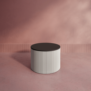 Журнальный столик TRUBIS Wood M D60 см, черный/белый