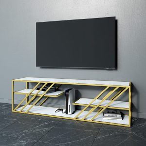 Тумба LATTISO белый/золотой, 194.2 х 43.2 см