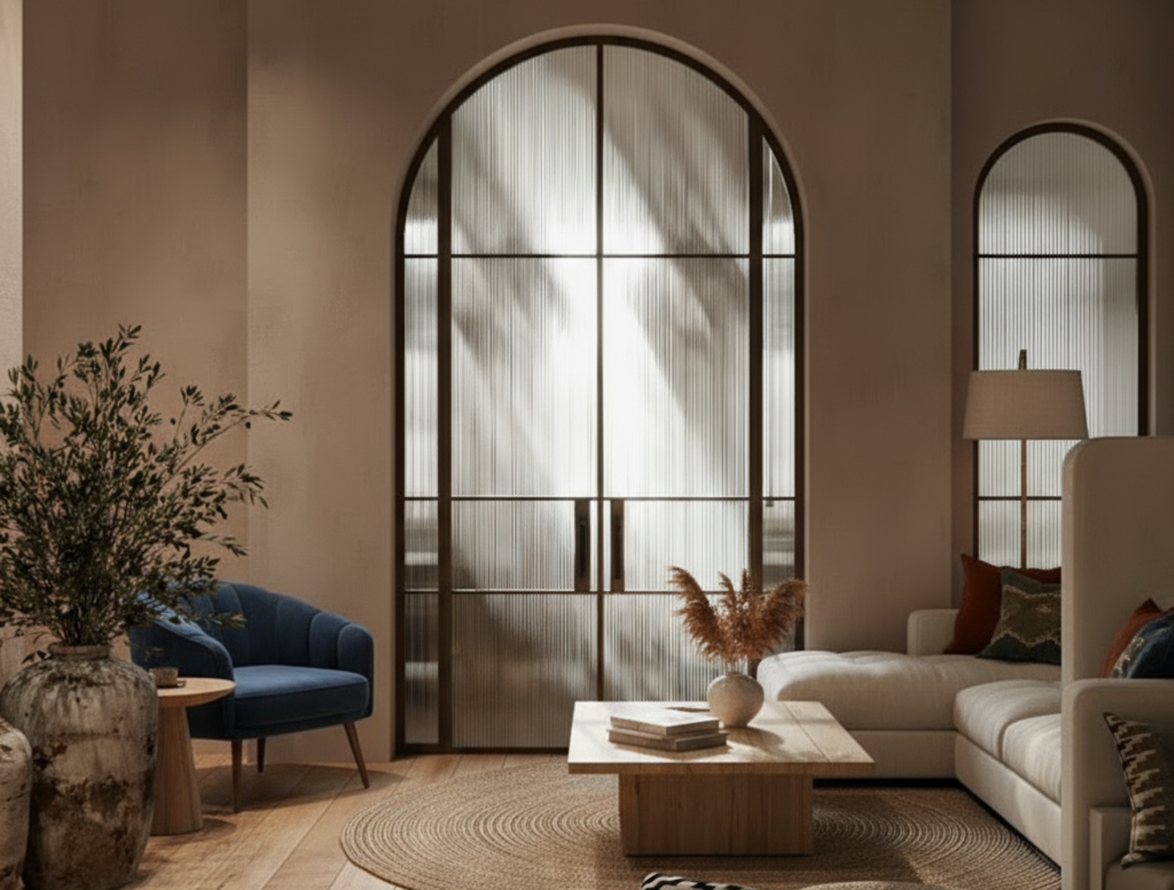 Арочные матовые перегородки