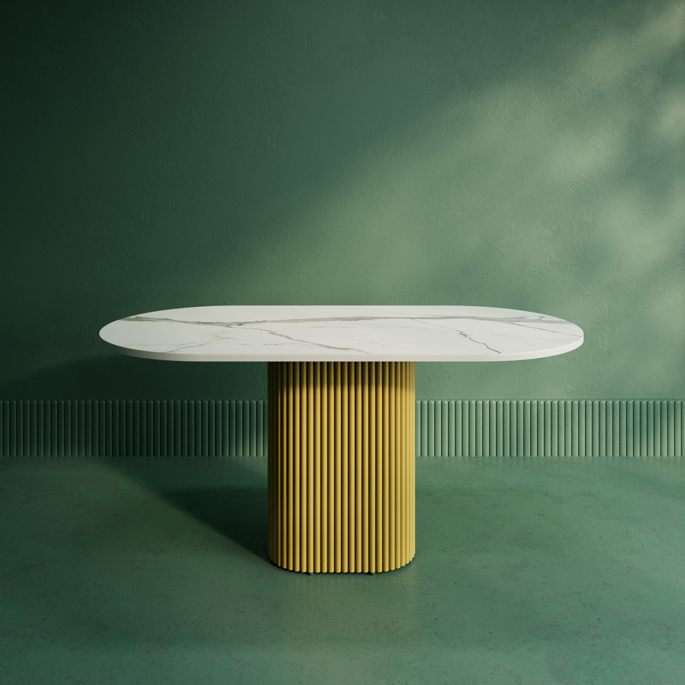 Обеденный стол золотой TRUBIS Stone 160 х 80 см