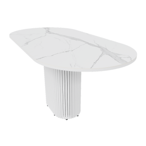 Обеденный стол белый TRUBIS Stone 160 х 80 см