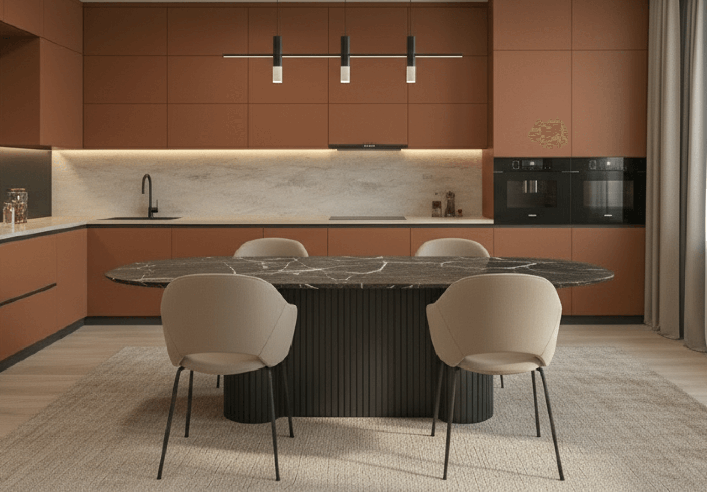 С каменной столешницей