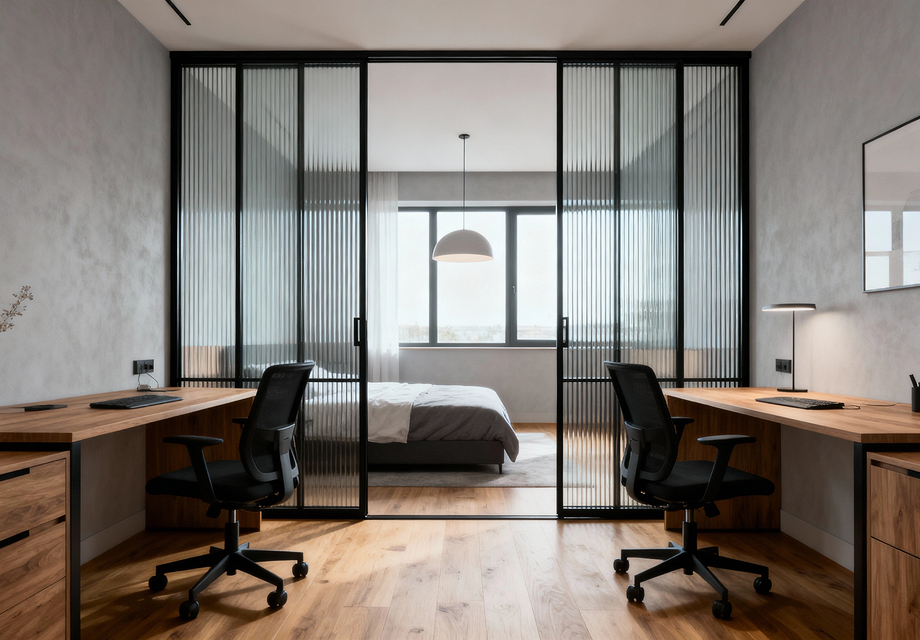 Раздвижные стеклянные перегородки