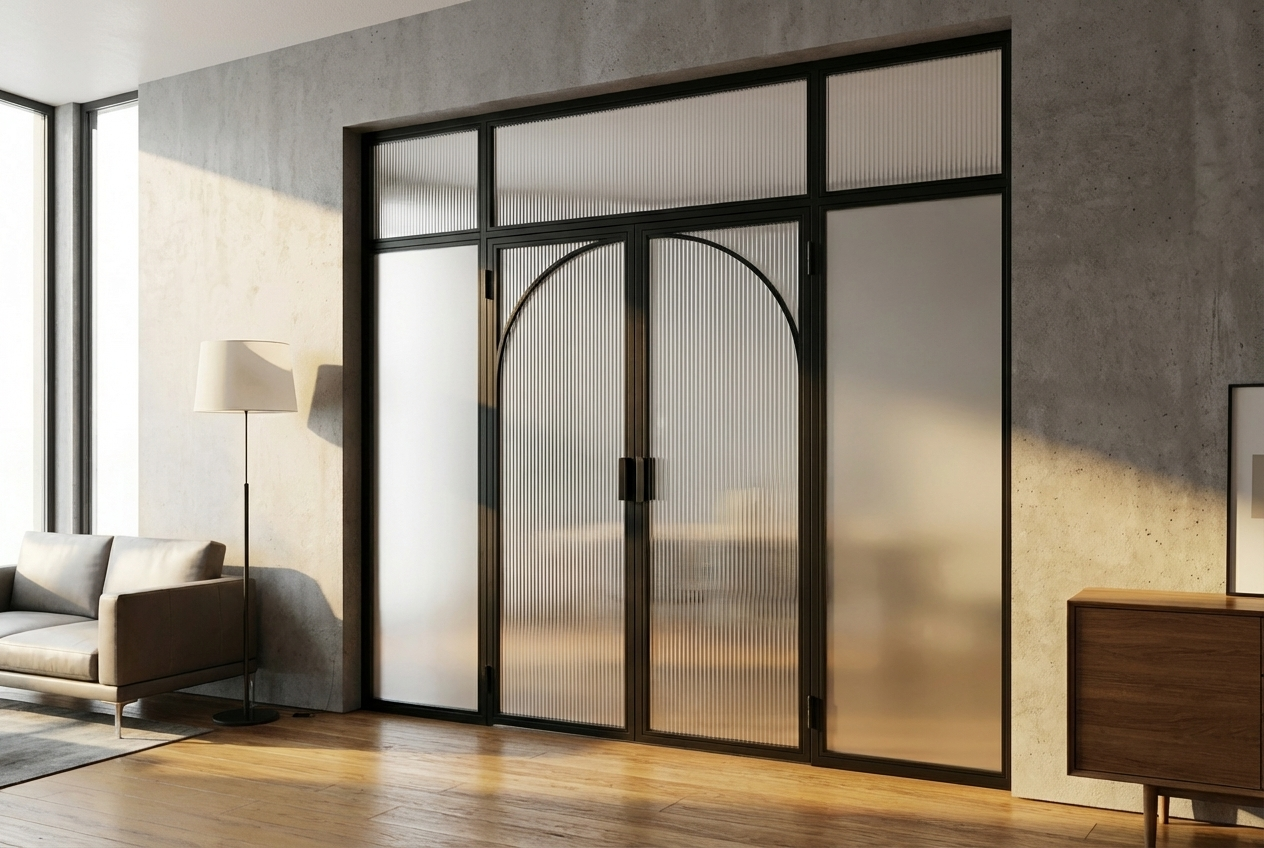 Рифлёное декоративное стекло 