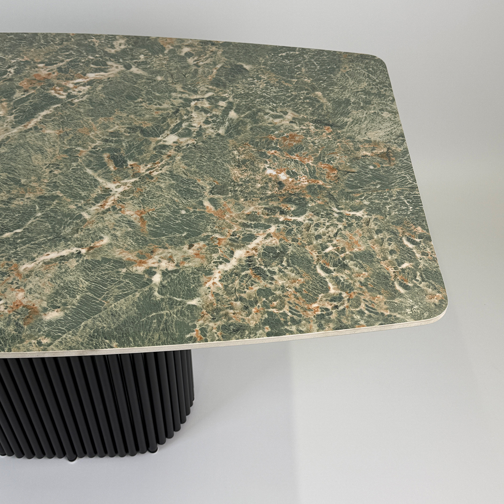 Обеденный стол TRUBIS черный с керамогранитом, 120 х 71.5 см