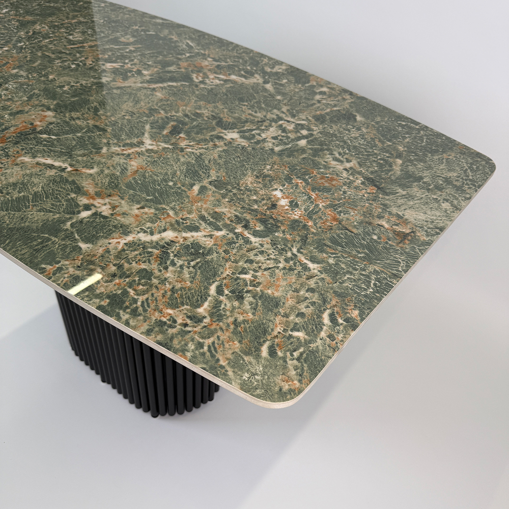 Обеденный стол TRUBIS черный с керамогранитом, 120 х 71.5 см