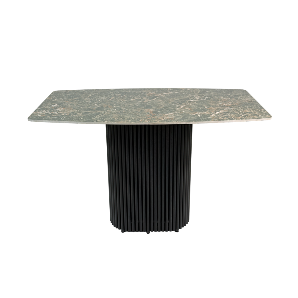 Обеденный стол TRUBIS черный с керамогранитом, 120 х 71.5 см