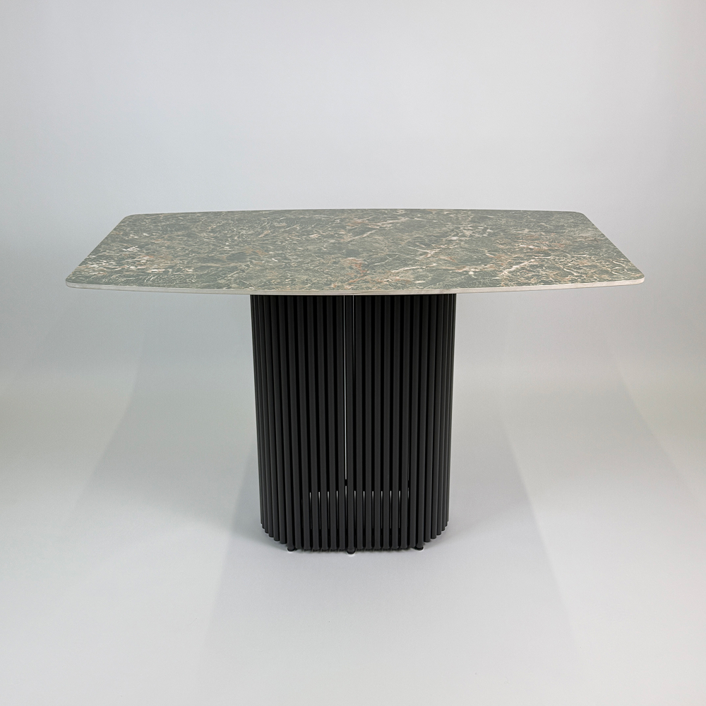 Обеденный стол TRUBIS черный с керамогранитом, 120 х 71.5 см