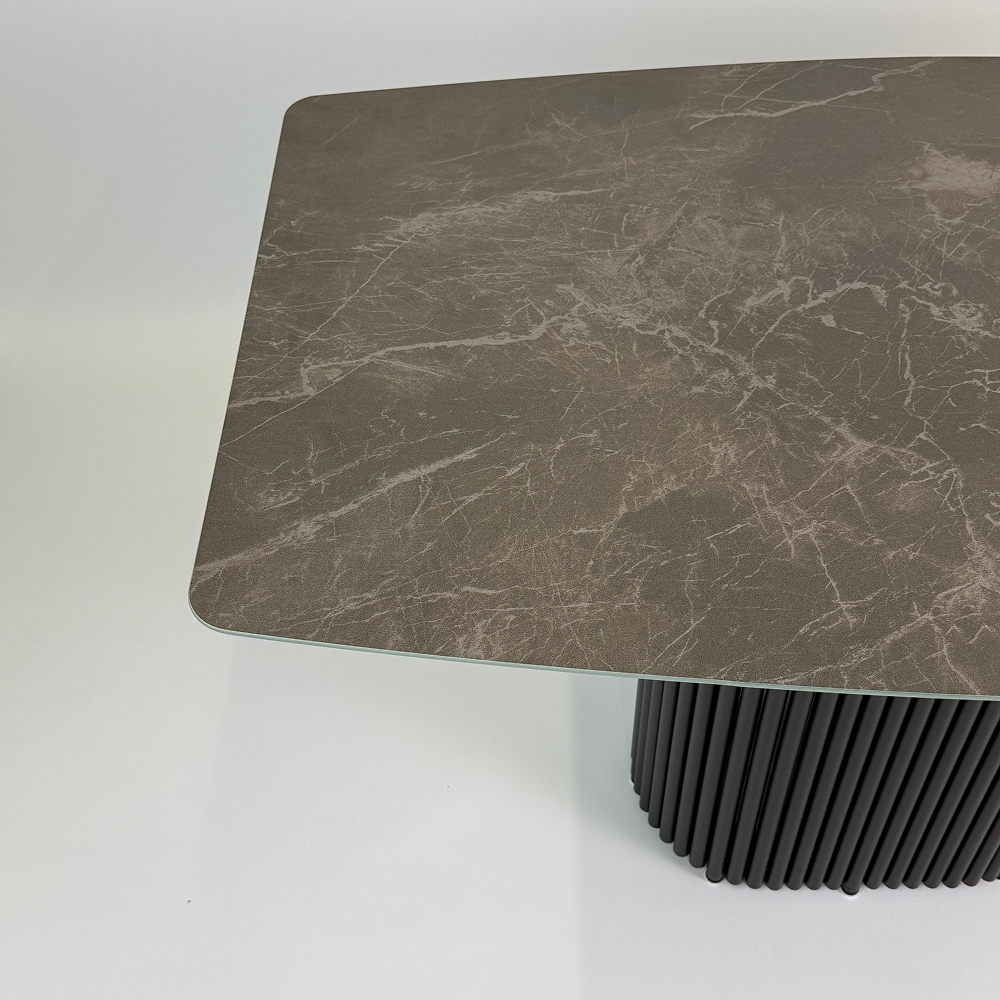Обеденный стол TRUBIS с фотопечатью под тёмный мрамор, 120 х 71.5 см