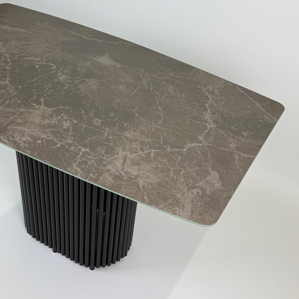 Обеденный стол TRUBIS с фотопечатью под тёмный мрамор, 120 х 71.5 см