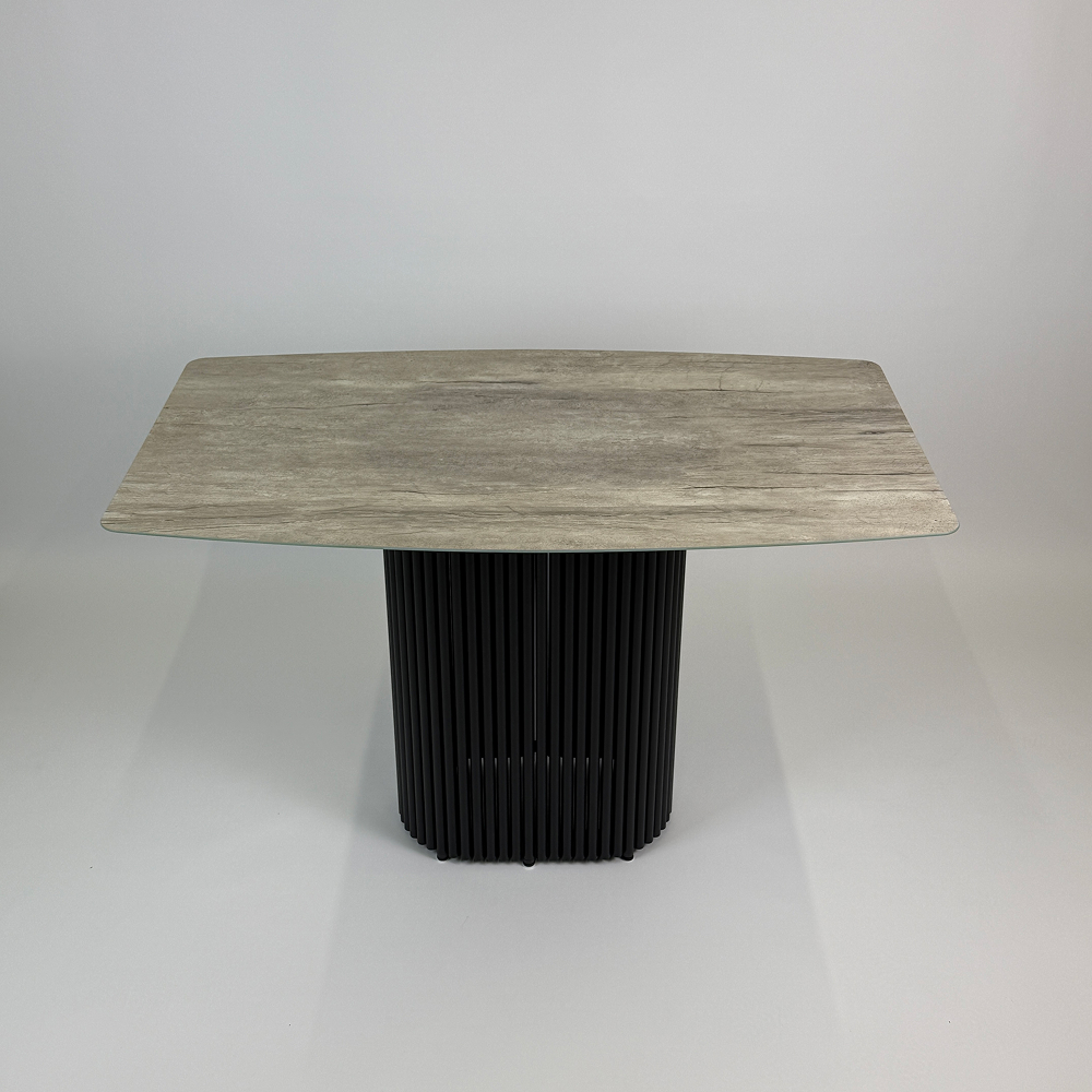 Обеденный стол TRUBIS Wood+Glass с фотопечатью под камень, 120 х 71.5 см