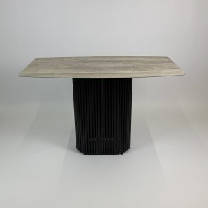 Обеденный стол TRUBIS Wood+Glass с фотопечатью под камень, 120 х 71.5 см